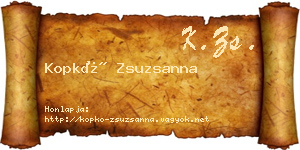 Kopkó Zsuzsanna névjegykártya